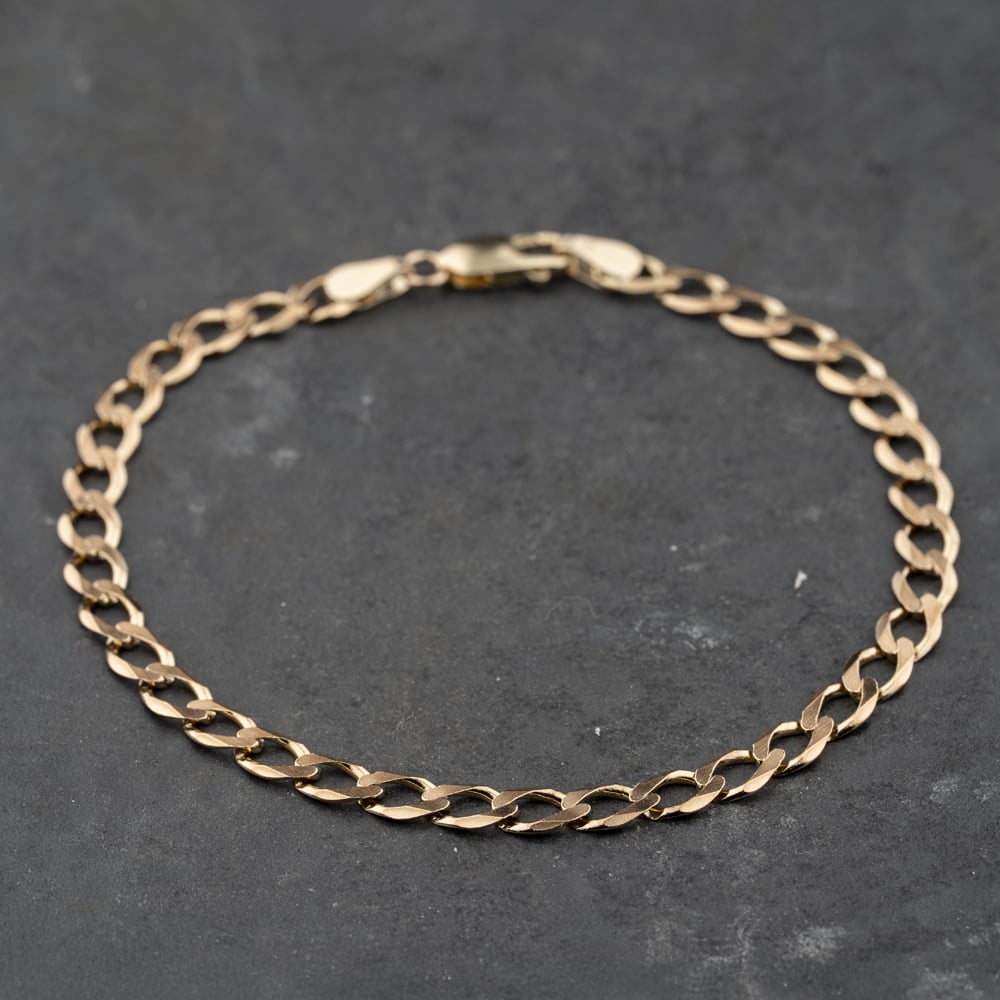 Pre-Owned 9ct Yellow Gold 8 Inch Curb Chain Bracelet 41281831