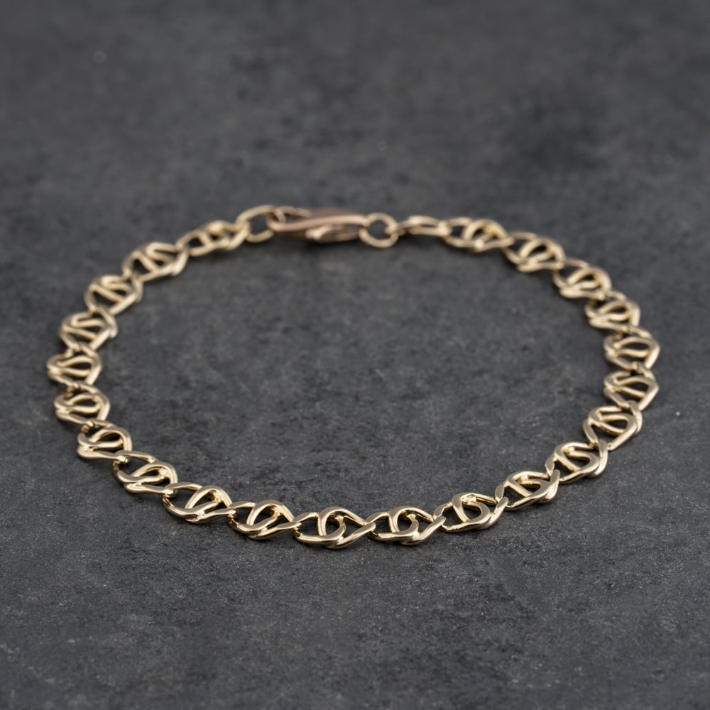 Pre-Owned 9ct Yellow Gold Fancy Link 7.5 Inch Anchor Chain Bracelet 41281865