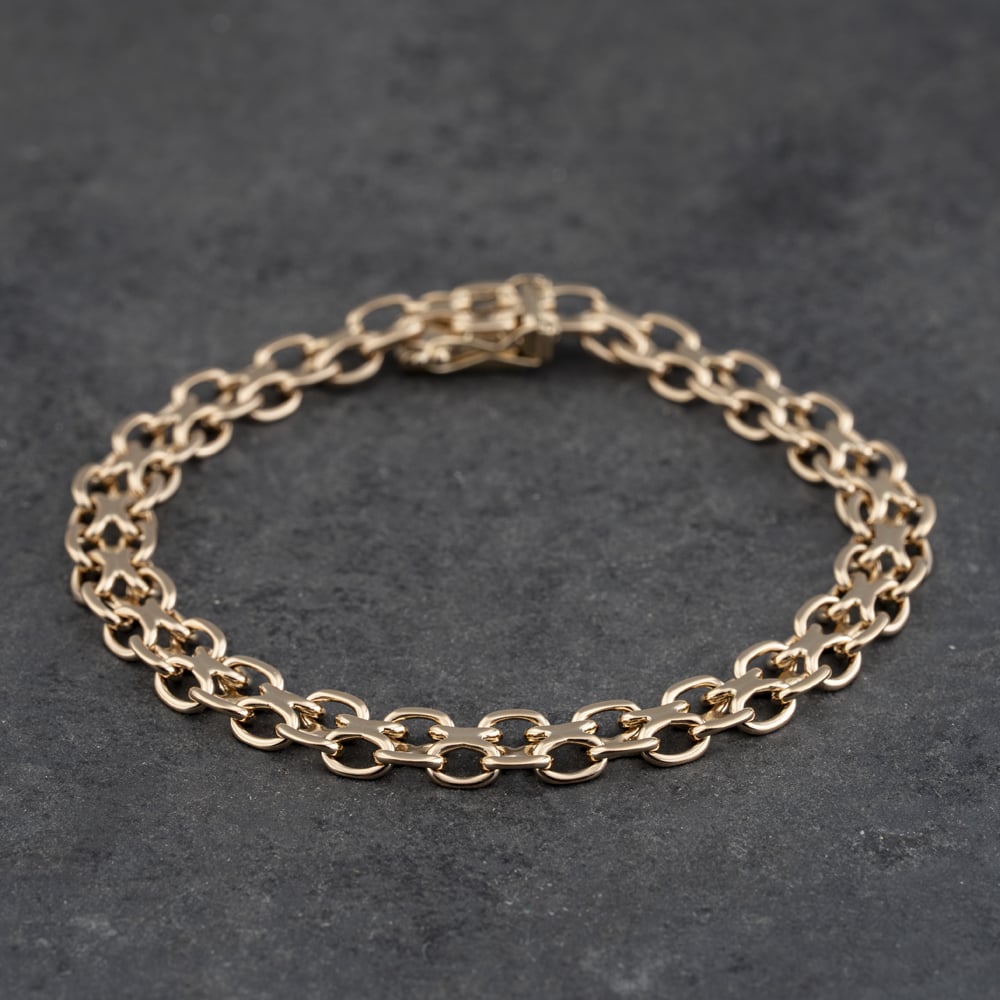 Pre-Owned 9ct Yellow Gold 8 Inch Fancy Chain Bracelet 41281866