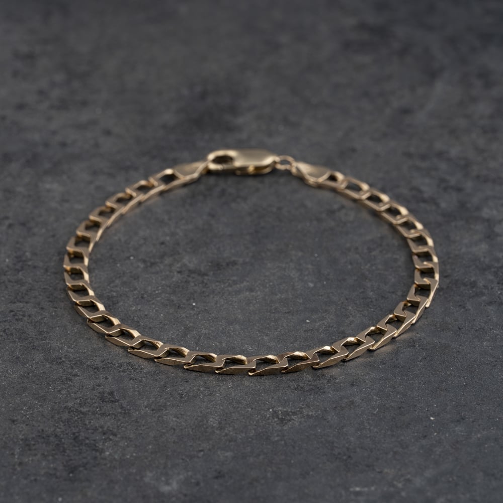 Pre-Owned 9ct Yellow Gold 7.5 Inch Curb Chain Bracelet 41281877