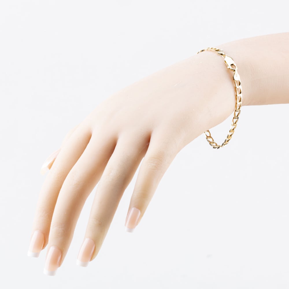 Pre-Owned 9ct Yellow Gold 7.5 Inch Curb Chain Bracelet 41281877