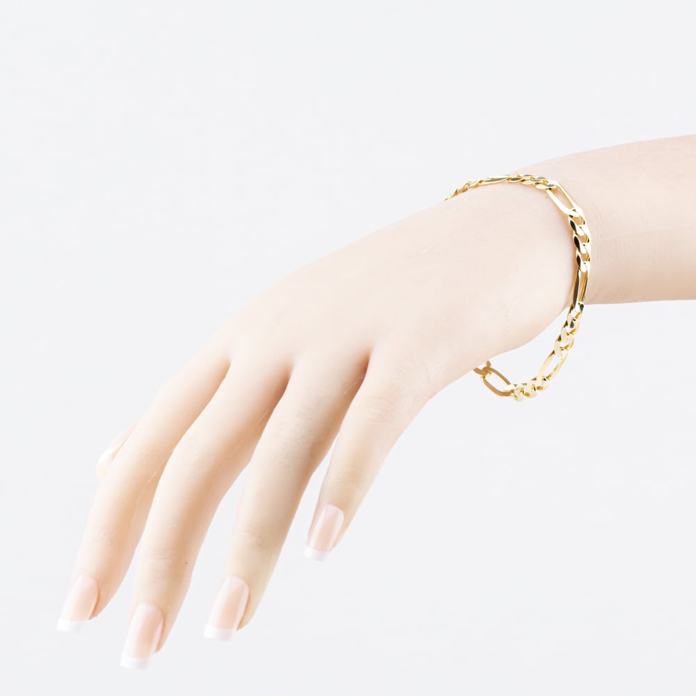 Pre-Owned 9ct Yellow Gold 7.5 Inch Figaro Chain Bracelet 41281880