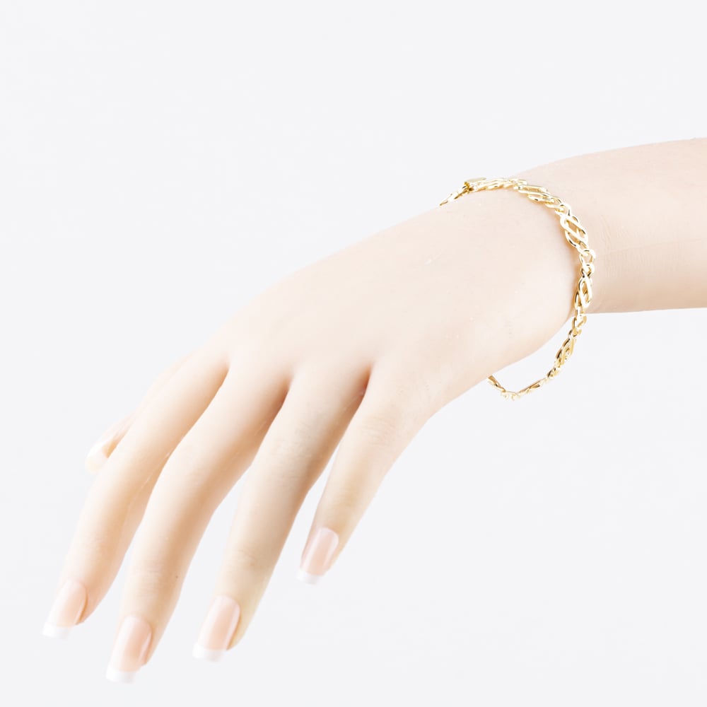 Pre-Owned 9ct Yellow Gold 7 Inch Celtic Chain Bracelet 41281883