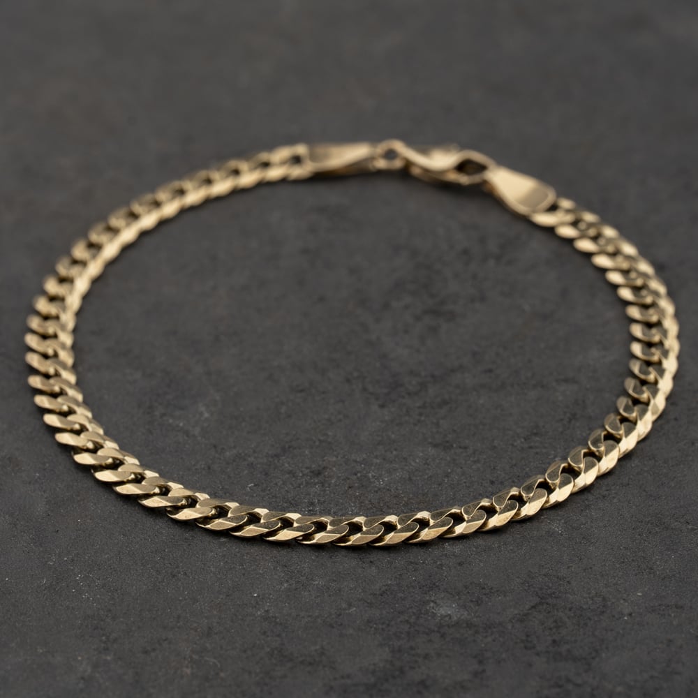 Pre-Owned 9ct Yellow Gold 7.5 Inch Curb Chain Bracelet 41281888