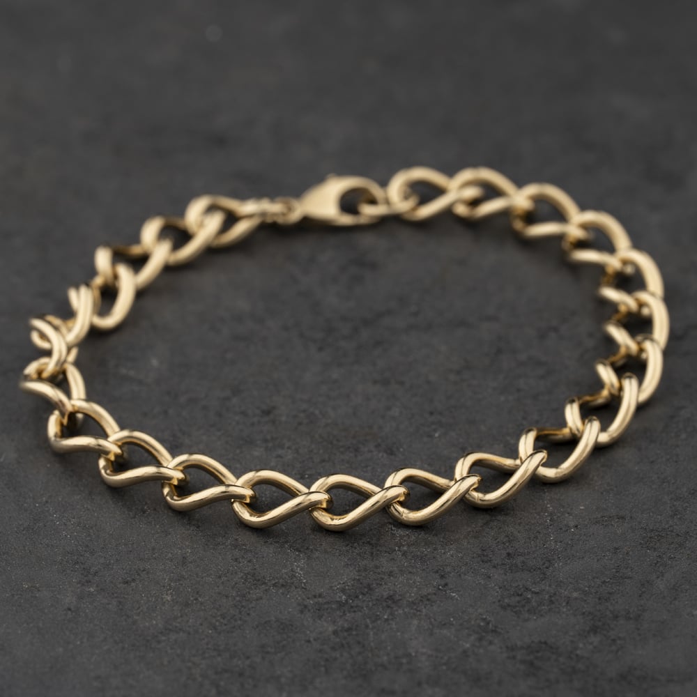 Pre-Owned 9ct Yellow Gold 7.5 Inch Curb Chain Bracelet 41281908