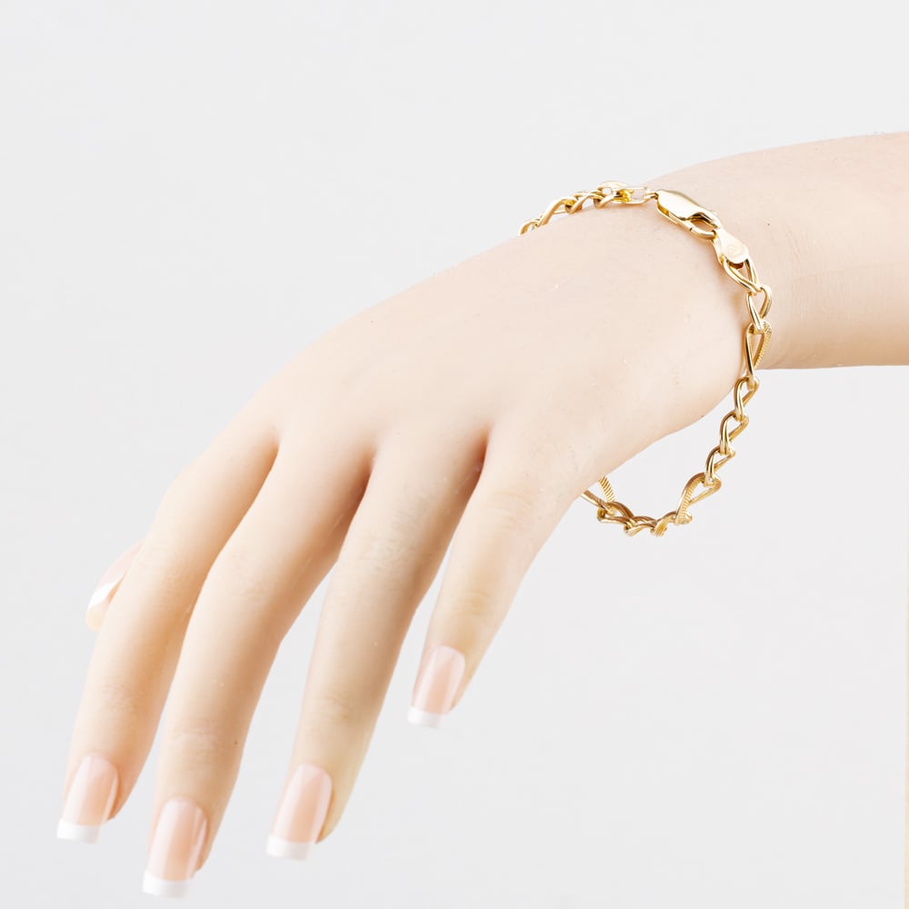 Pre-Owned 9ct Yellow Gold 7.5 Inch Double Curb Chain Bracelet 41281910