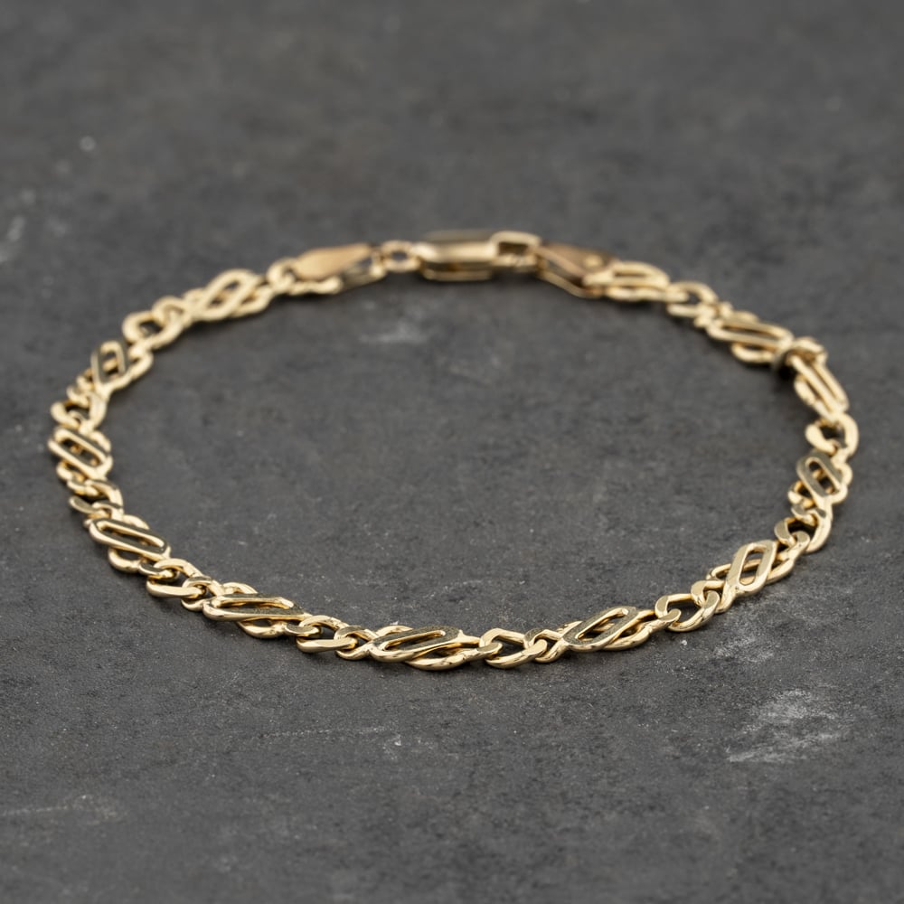 Pre-Owned 9ct Yellow Gold 7.5 Inch Celtic Chain Bracelet 41281920