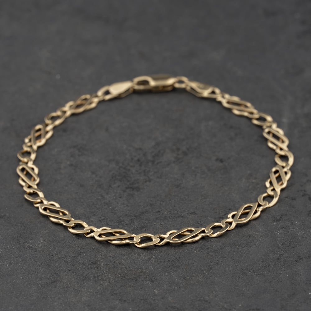 Pre-Owned 9ct Yellow Gold Celtic 7.5 Inch Chain Bracelet 41281927