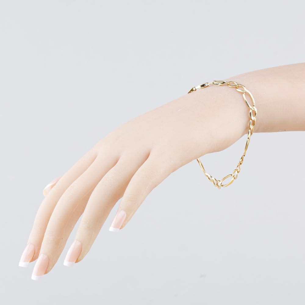 Pre-Owned 9ct Yellow Gold 8 Inch Figaro Chain Bracelet 41281951