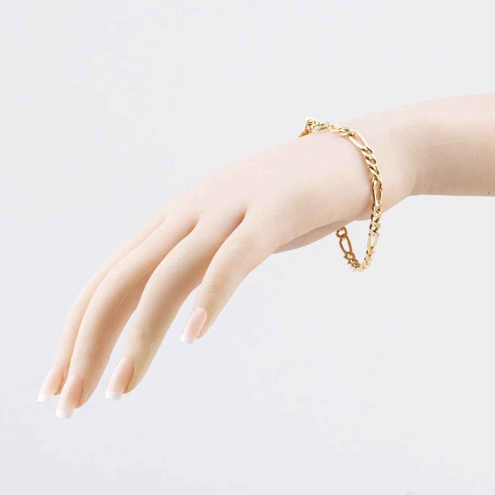 Pre-Owned 9ct Yellow Gold 8 Inch Figaro Chain Bracelet 41281973