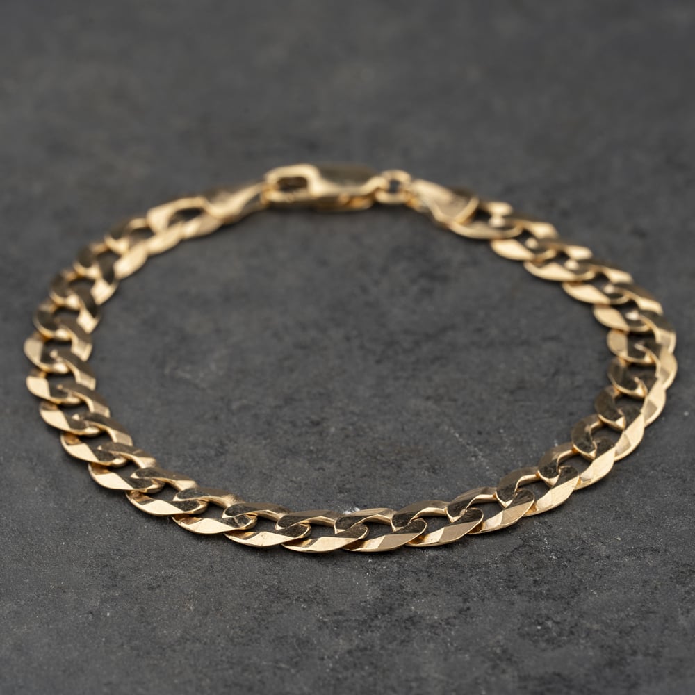 Pre-Owned 9ct Yellow Gold 7.5 Inch Curb Chain Bracelet 41281989