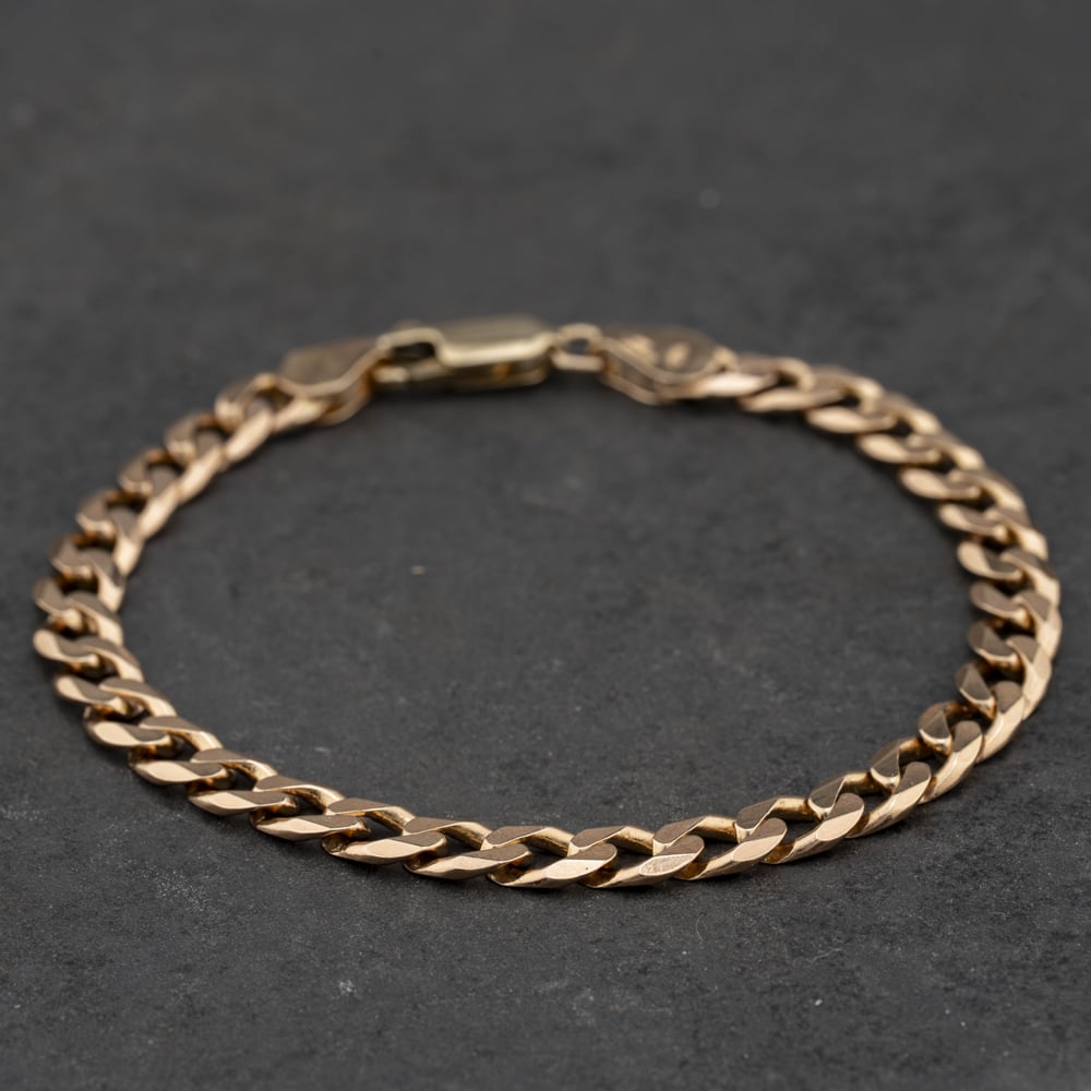 Pre-Owned 9ct Yellow Gold 7.5 Inch Curb Chain Bracelet 41281995