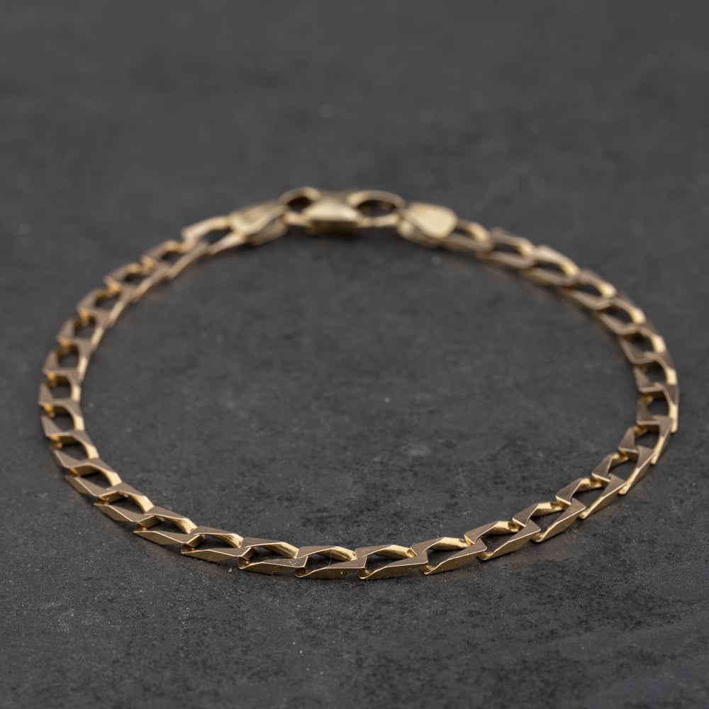 Pre-Owned 9ct Yellow Gold 7.5 Inch Curb Chain Bracelet 41281998