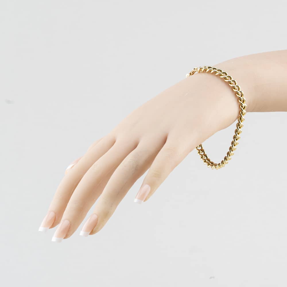 Pre-Owned 9ct Yellow Gold 8 Inch Curb Chain Bracelet 41282006
