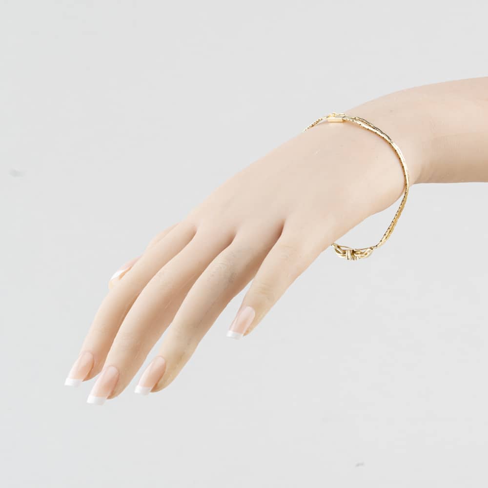 Pre-Owned 9ct Yellow Gold 0.08ct Diamond Set 7.5 Inch Fancy Chain Bracelet 41282008