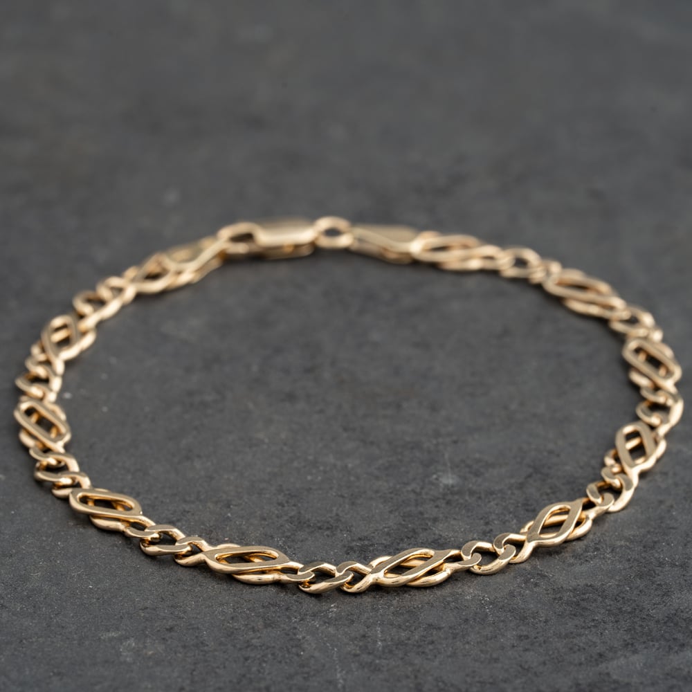 Pre-Owned 9ct Yellow Gold 7.5 Inch Celtic Chain Bracelet 41282021