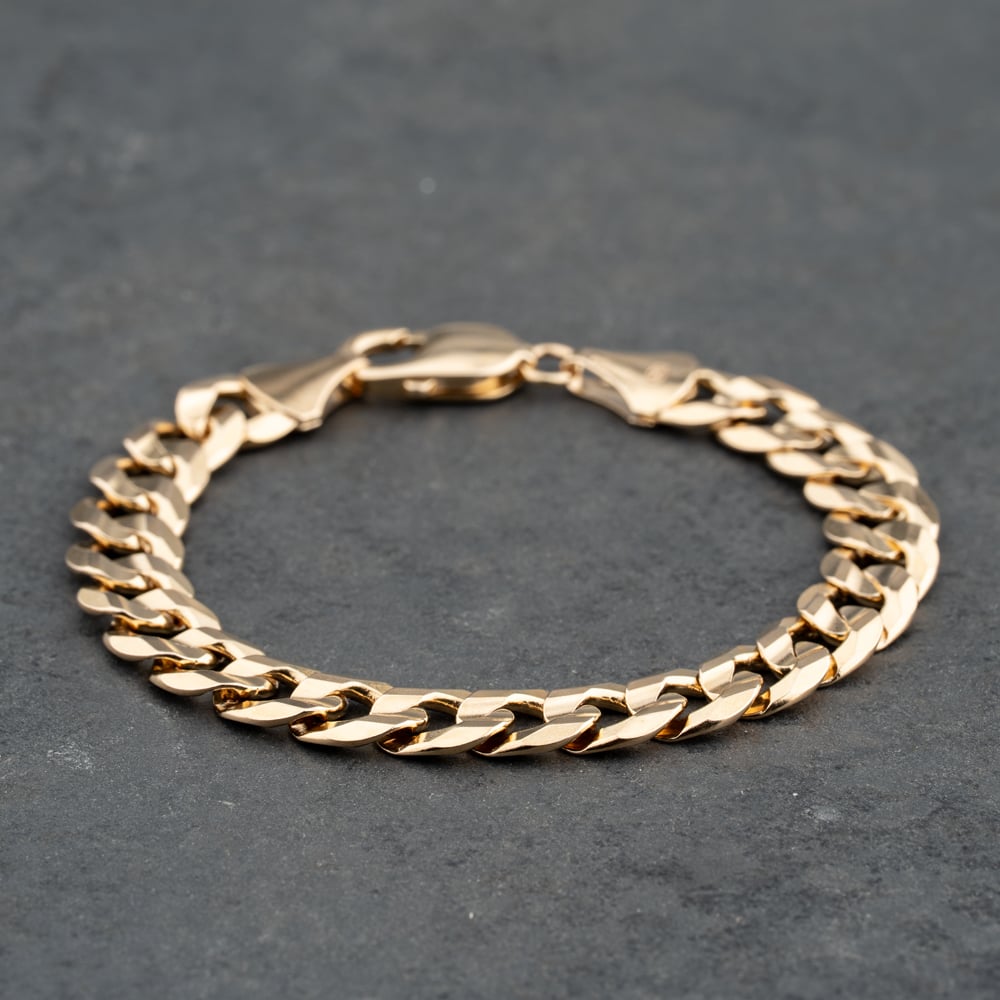Pre-Owned 9ct Yellow Gold 7.25 Inch Curb Chain Bracelet 41282029
