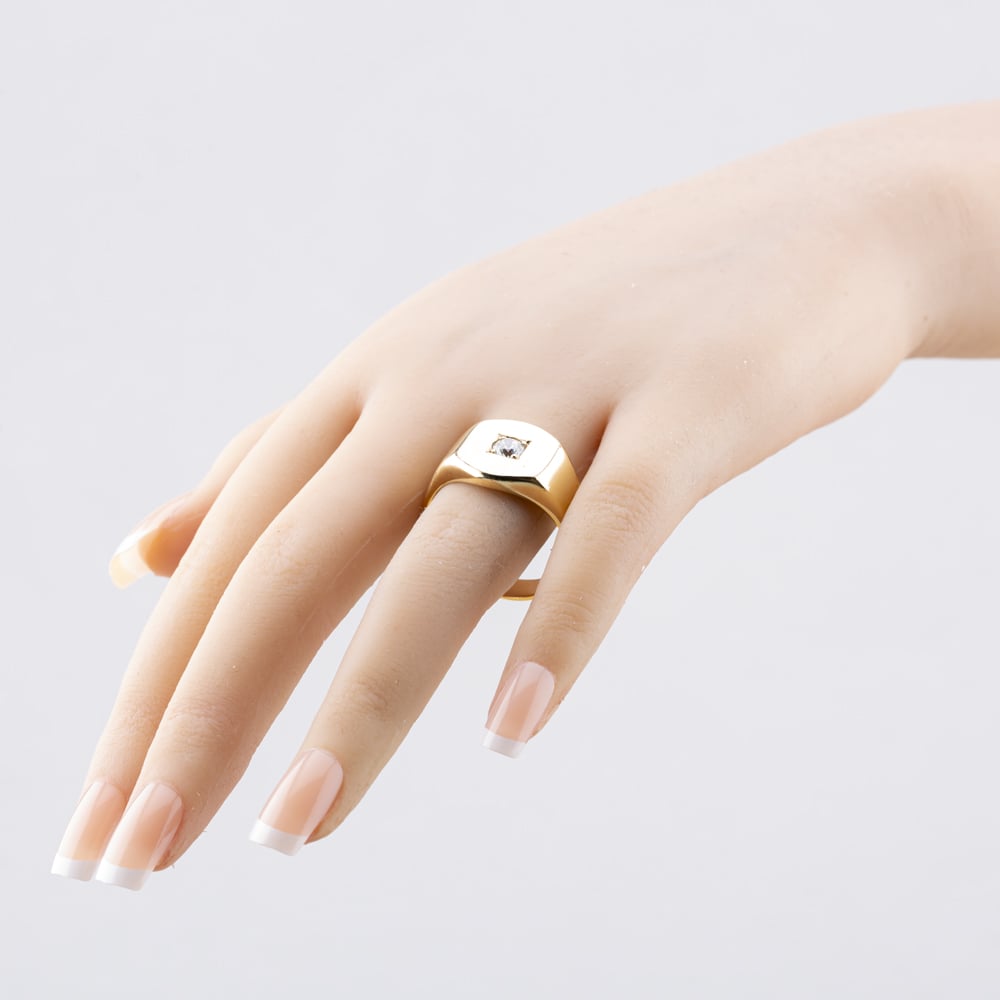 Pre-Owned Diamond Cushion Signet Ring 41341709