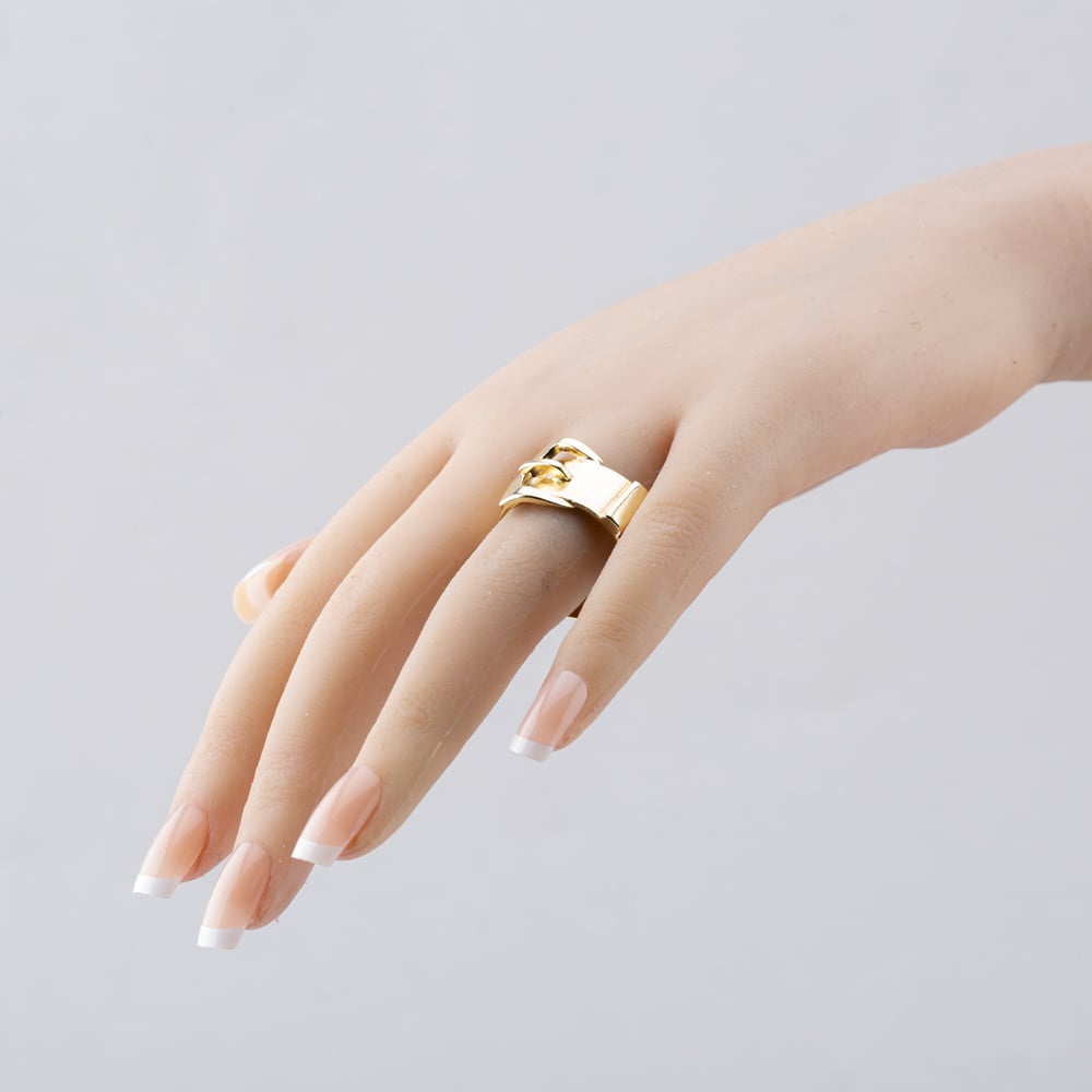 Pre-Owned 9ct Yellow Gold Heavy Plain Buckle Ring 41341765