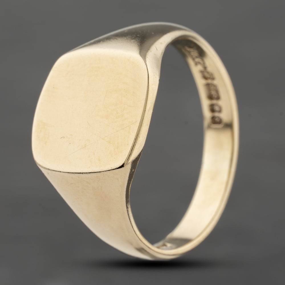 Pre-Owned 9ct Yellow Gold Square Signet Ring 41342002