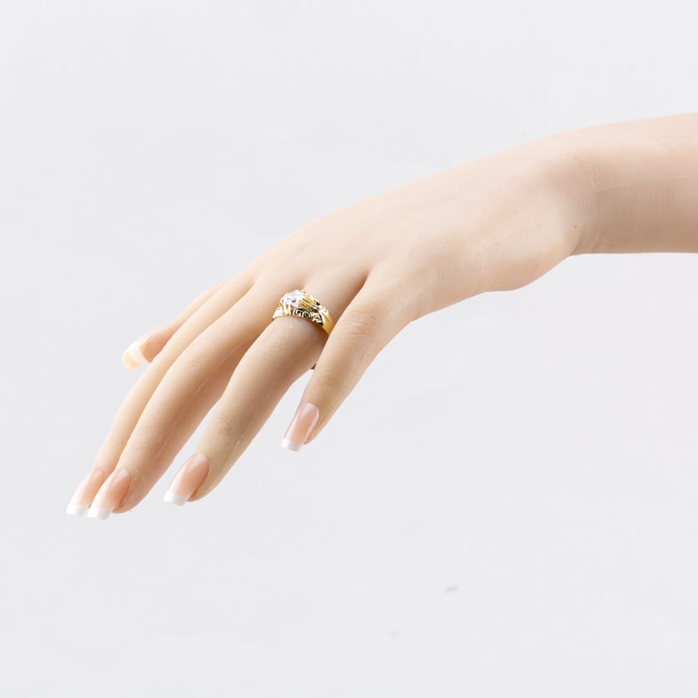 Pre-Owned 9ct Yellow Gold Cubic Zirconia Single Stone Signet Ring 41342017
