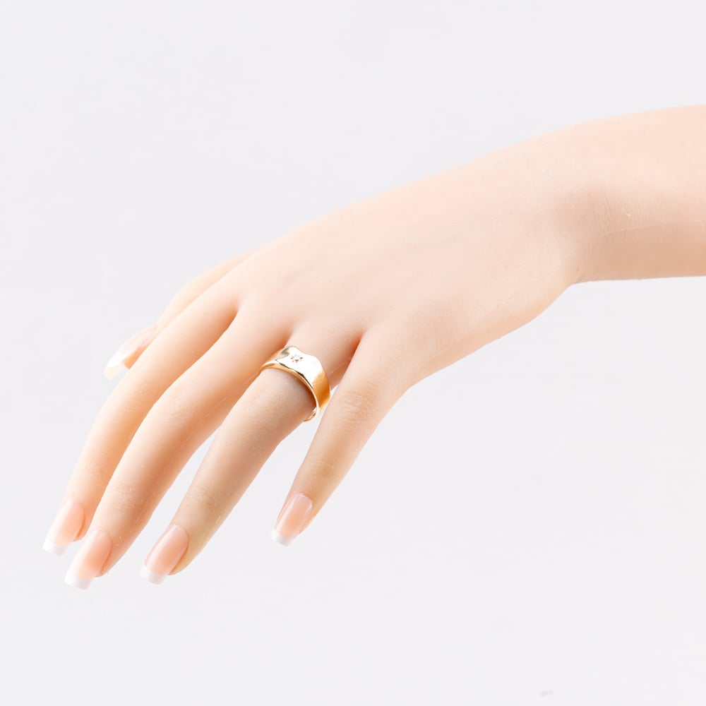 Pre-Owned Vintage 9ct Yellow Gold Diamond Signet Ring 41342121