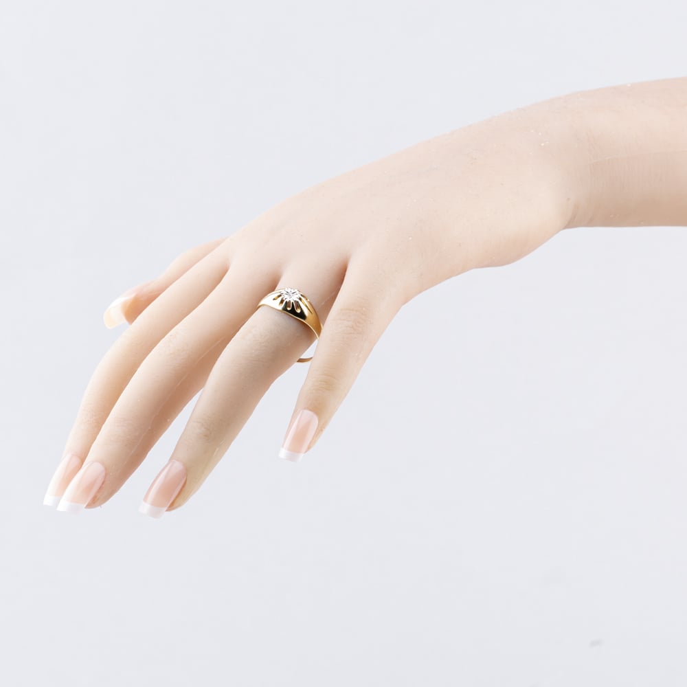Pre-Owned 9ct Yellow Gold 0.01ct Diamond Signet Ring 41342145