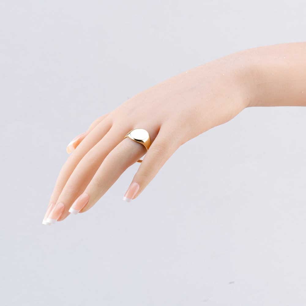 Pre-Owned Vintage Yellow Gold Plain Oval Signet Ring 41342176