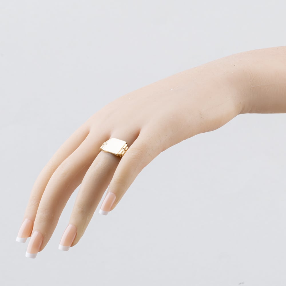 Pre-Owned Vintage 9ct Yellow Gold Plain Signet Ring 41342186