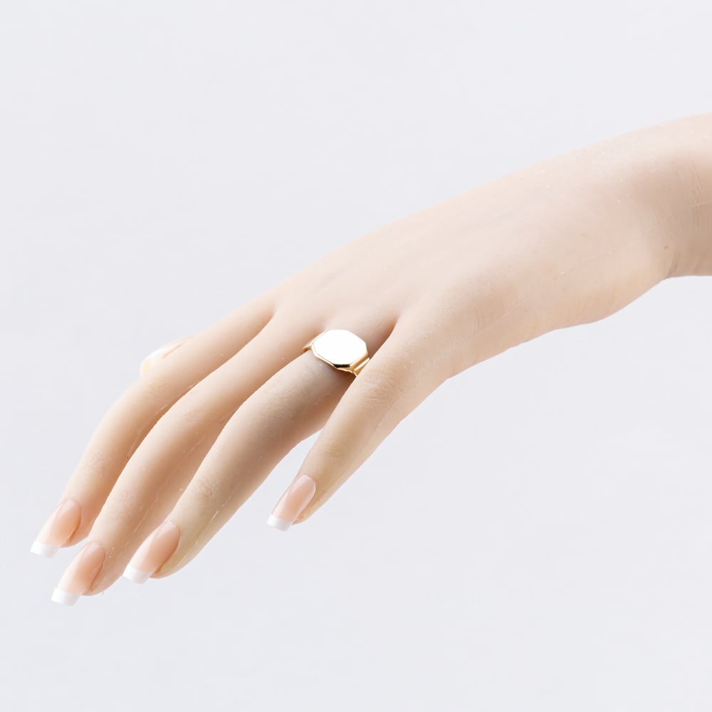 Pre-Owned Rose Gold Hexagon Signet Ring 41342220