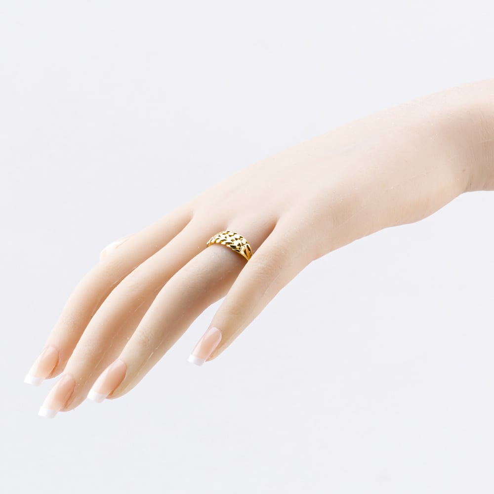 Pre-Owned Vintage Yellow Gold Two Row Keeper Ring 41342227