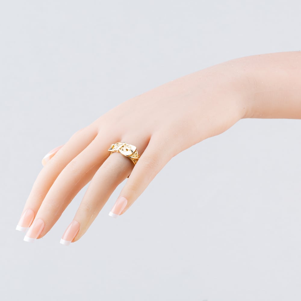 Pre-Owned 9ct Yellow Gold Engraved Buckle Ring 41342284