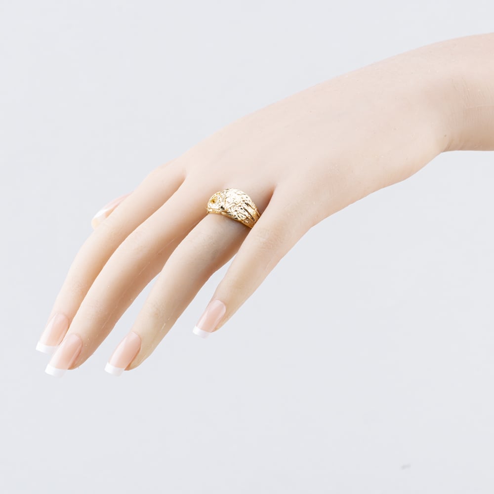 Pre-Owned 9ct Yellow Gold Engraved Saddle Ring 41342317