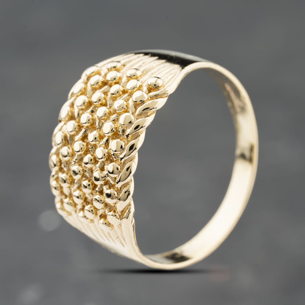 Pre-Owned 9ct Yellow Gold Six Row Keeper Ring 41342348