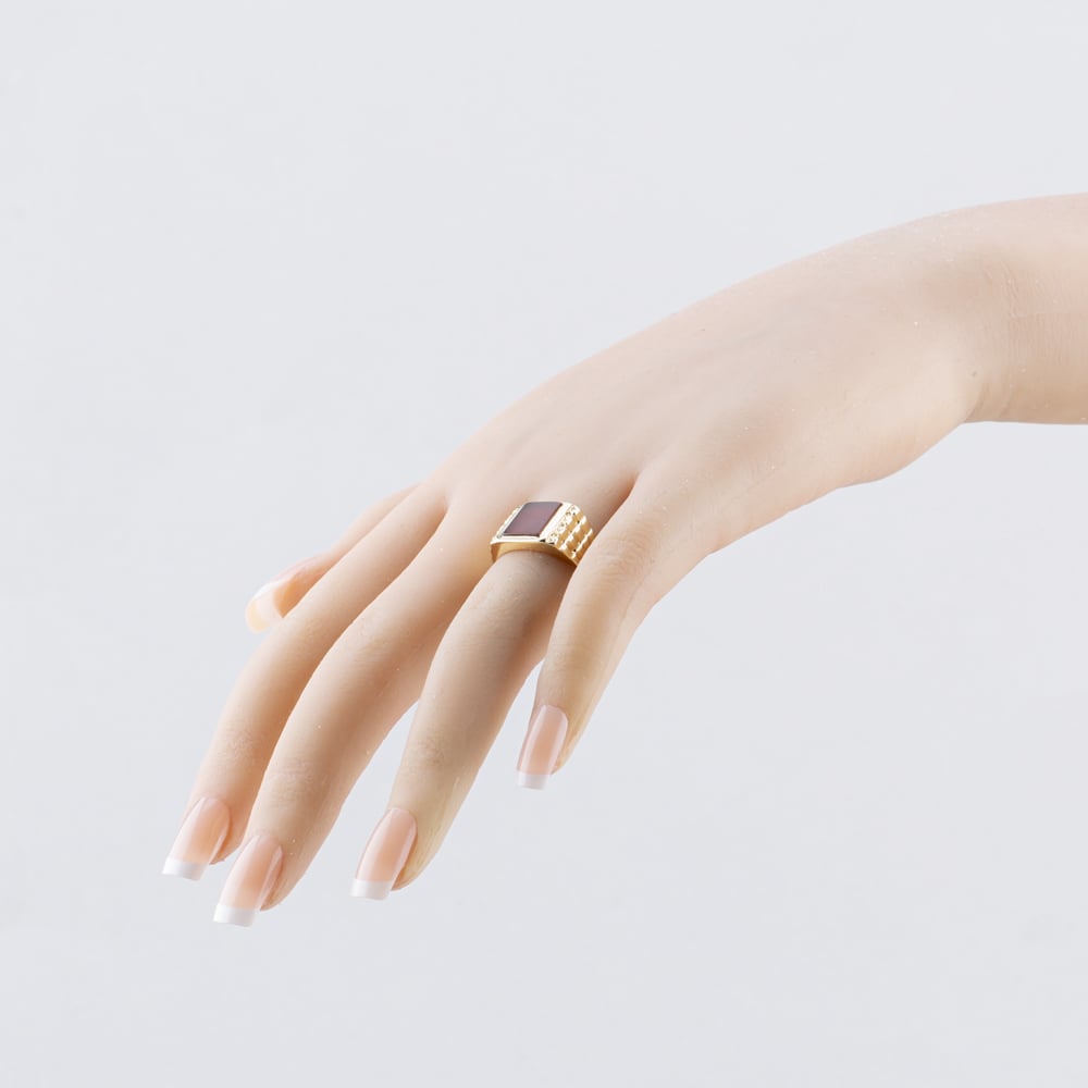 Pre-Owned 9ct Yellow Gold Cornelian Signet Ring 41342354