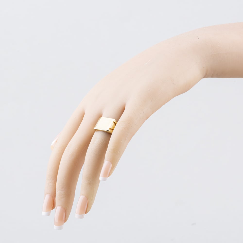 Pre-Owned Vintage 9ct Yellow Gold Square Signet Ring 41342382