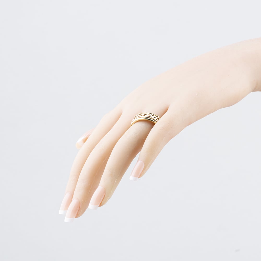 Pre-Owned 9ct Two Colour Gold Celtic Band Ring 41342387