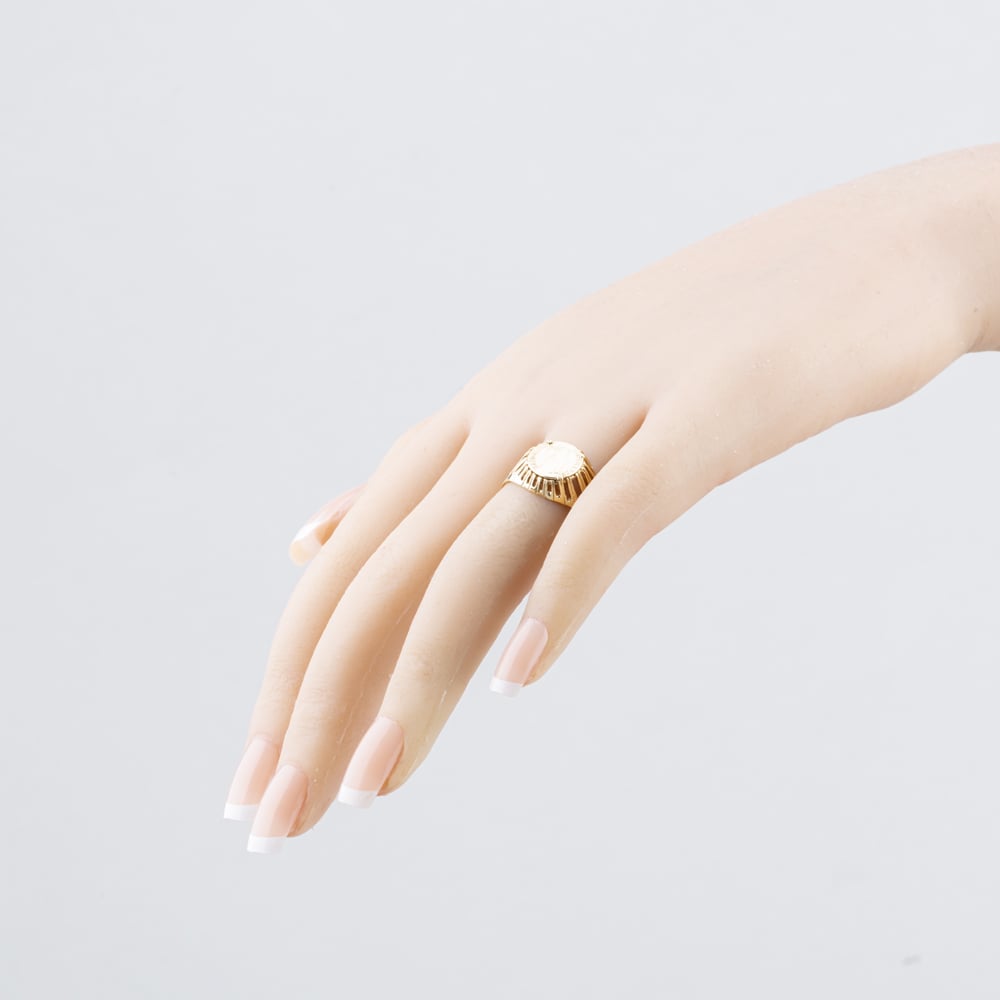 Pre-Owned 9ct Yellow Gold Peso Coin Ring 41342388