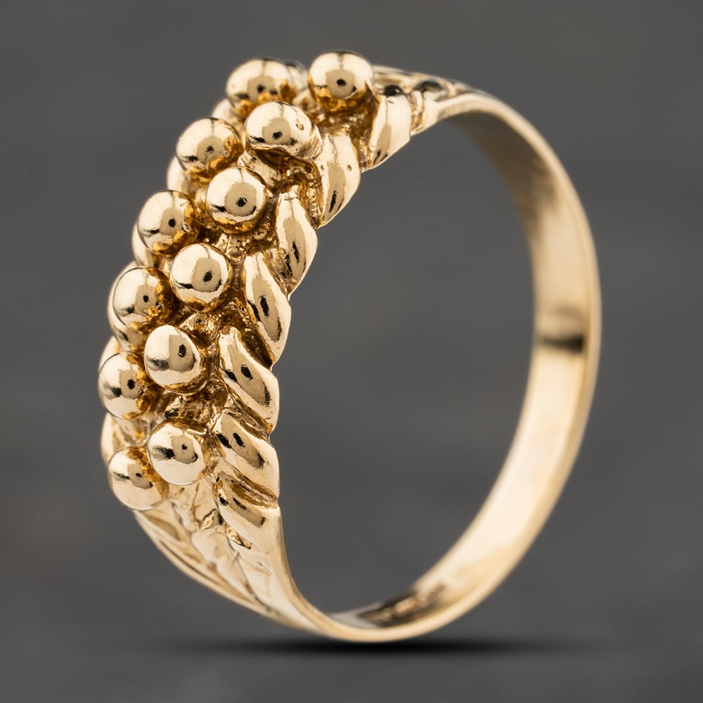 Pre-Owned 9ct Yellow Gold Two Row Keeper Ring 41342423