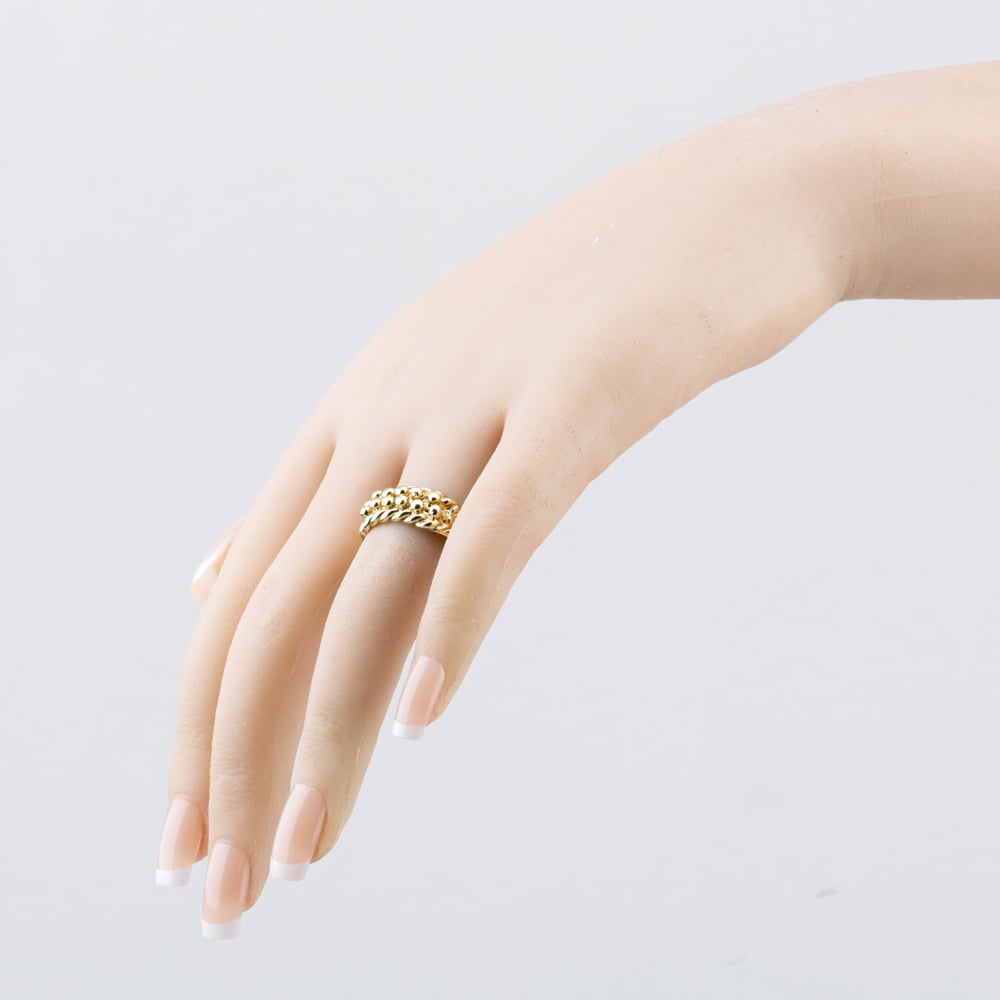 Pre-Owned 9ct Yellow Gold Two Row Keeper Ring 41342423