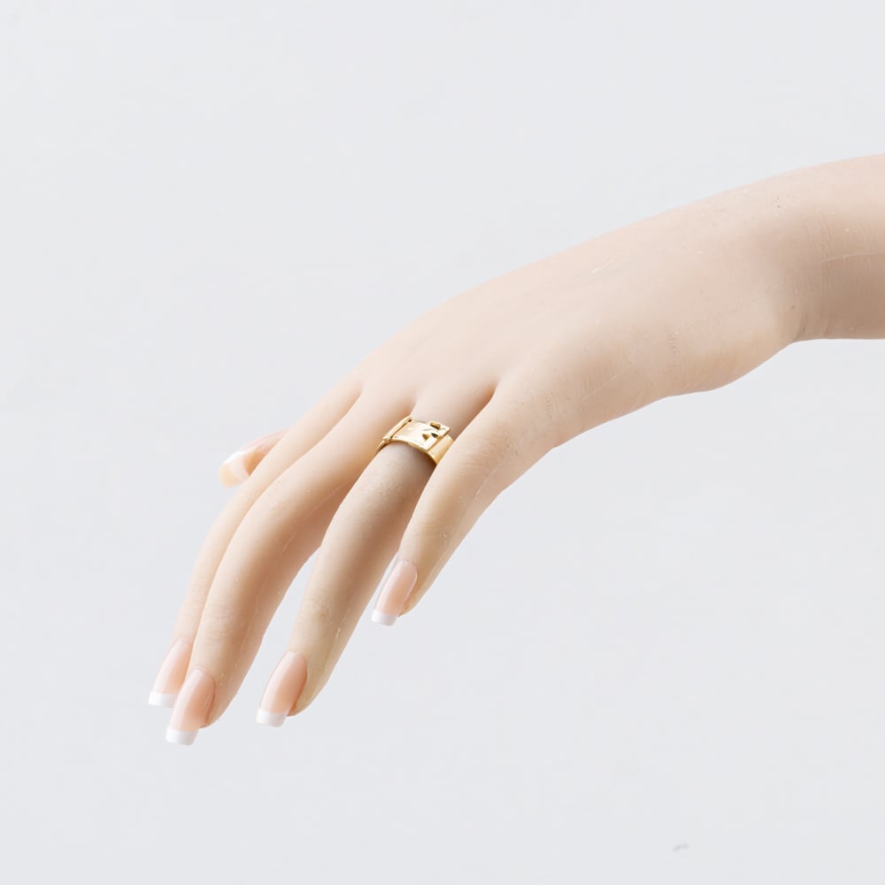 Pre-Owned 9ct Yellow Gold Brushed Finish Buckle Ring 41342434