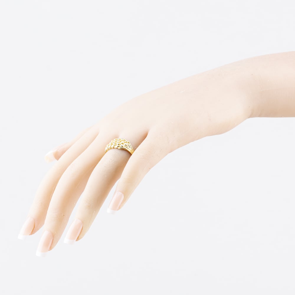 Pre-Owned 9ct Yellow Gold Three Row Keeper Ring 41342464