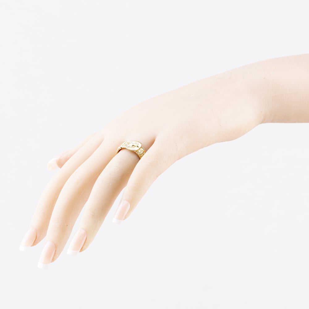 Pre-Owned 9ct Yellow Gold Patterned Buckle Ring 41342465