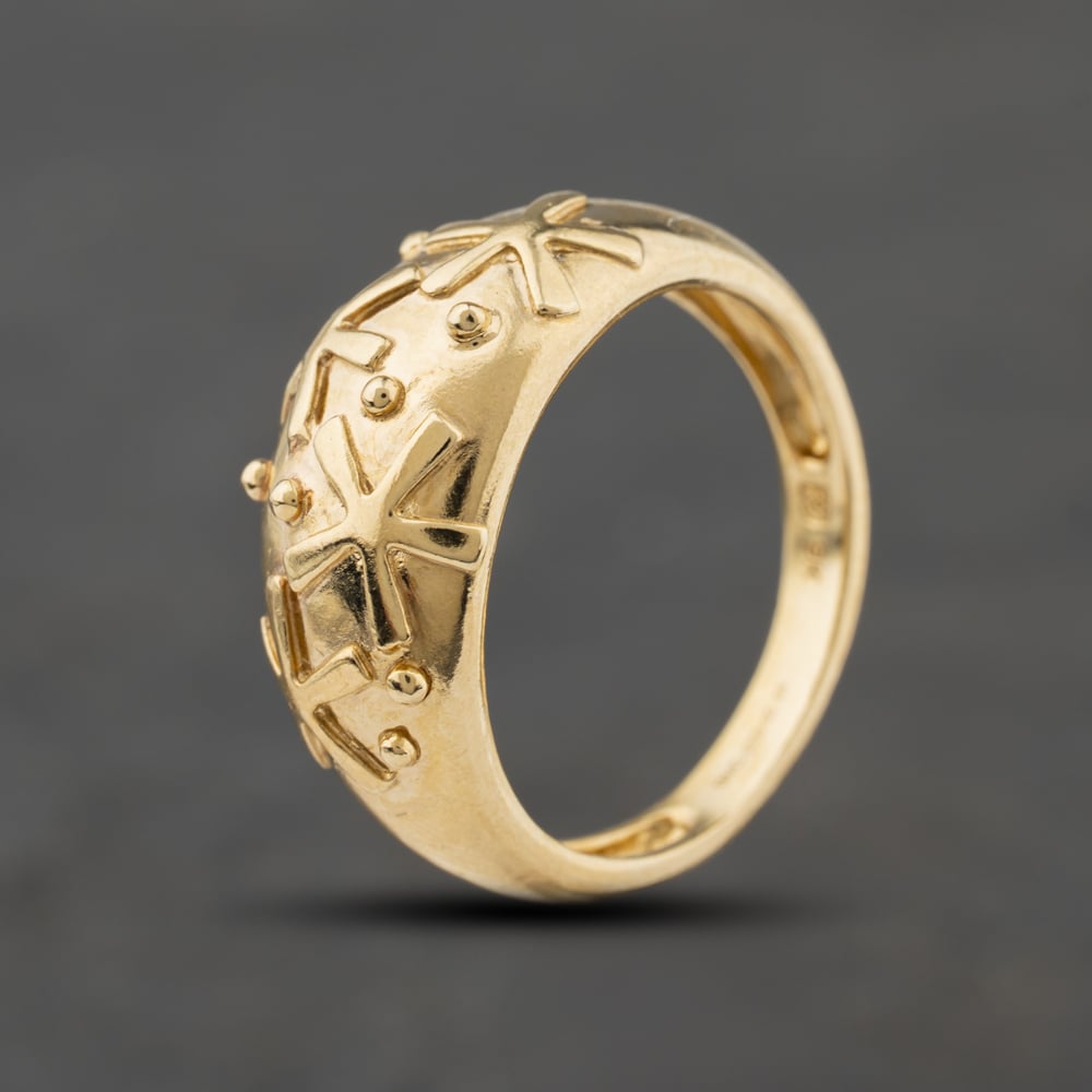 Pre-Owned 9ct Yellow Gold Star Design Dress Ring 41342468