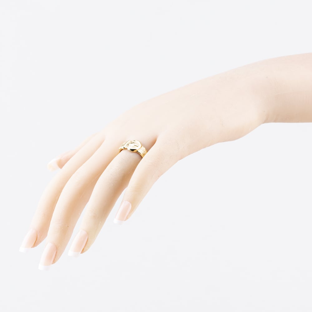 Pre-Owned 9ct Yellow Gold Engraved Buckle Ring 41342469