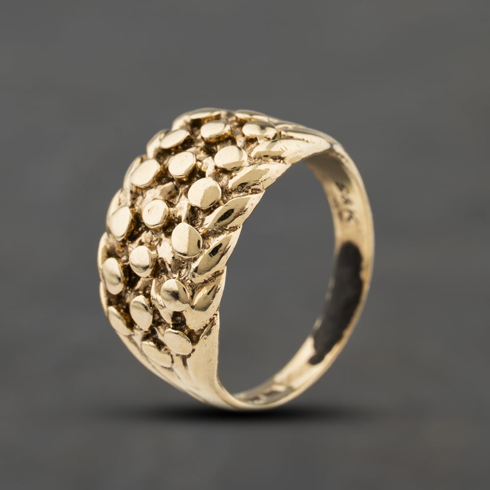Pre-Owned 9ct Yellow Gold Three Row Keeper Ring 41342479