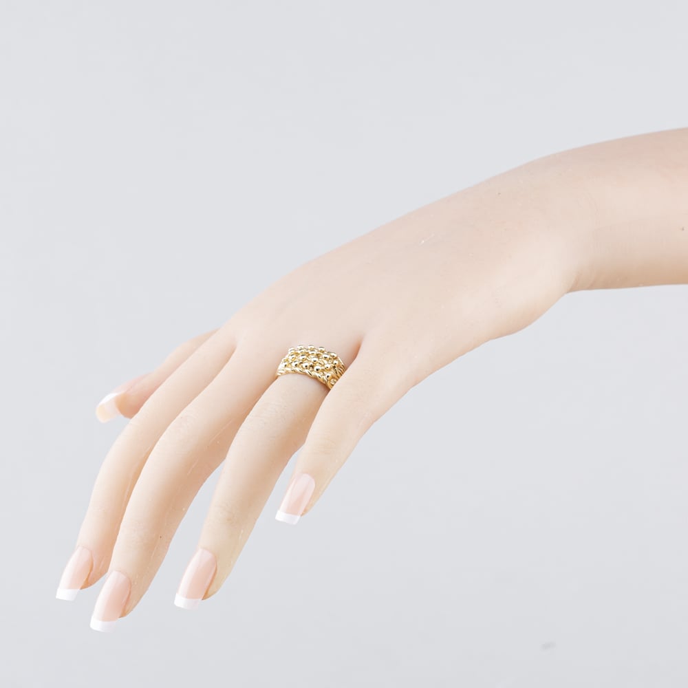 Pre-Owned 9ct Yellow Gold Four Row Keeper Ring 41342534