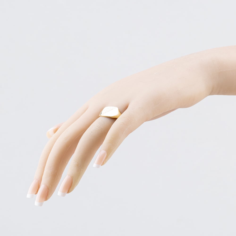 Pre-Owned 9ct Three Colour Gold Signet Ring 41342563