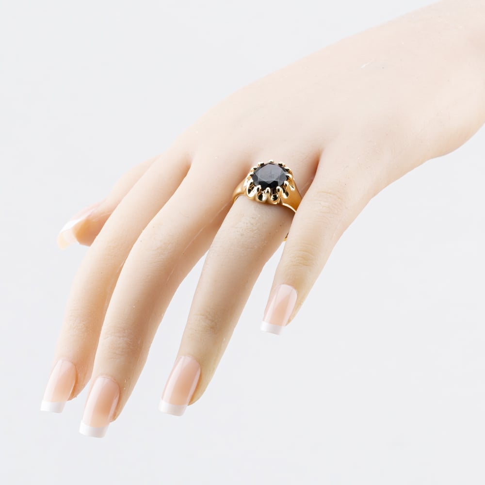 Pre-Owned 9ct Yellow Gold Garnet Large Oval Signet Ring 41342592