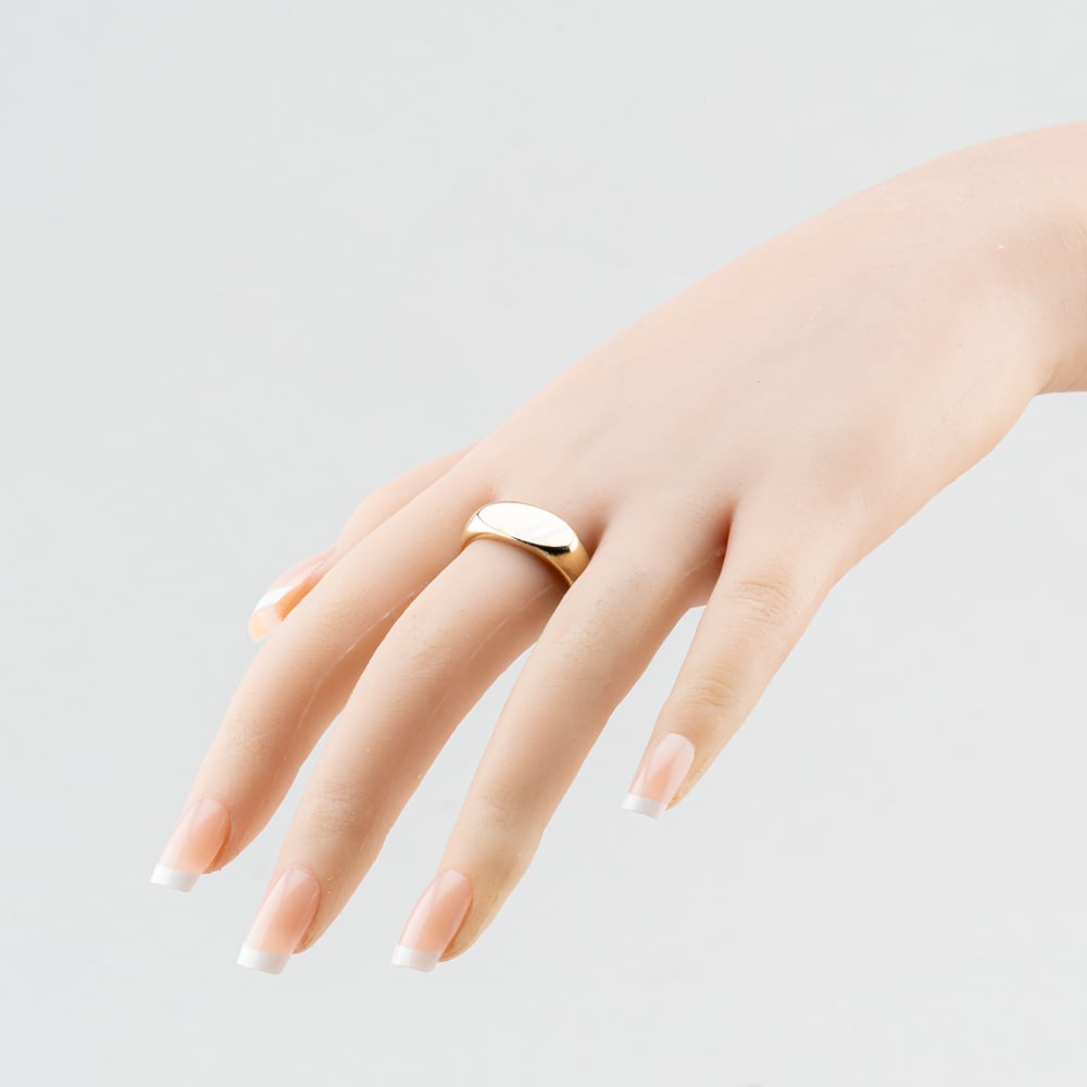 Pre-Owned 9ct Two Colour Gold Oval Signet Ring 41342628